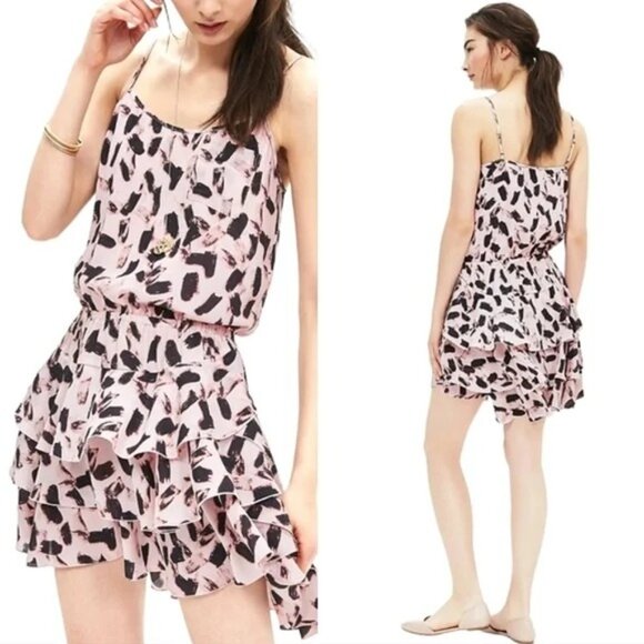 Banana Republic  Spaghetti Strap Ruffled Tiered Sleeveless Mini Dress - Picture 5 of 13